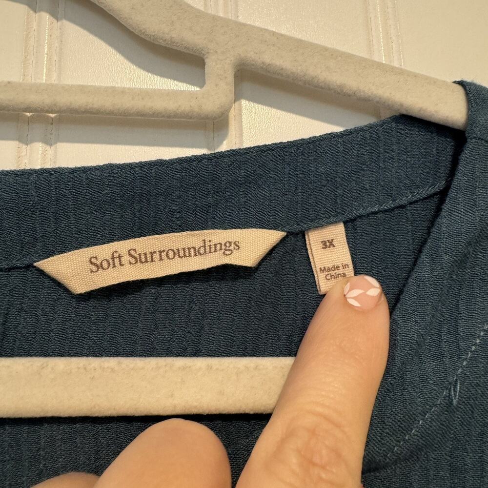 Soft Surroundings Blue Tunic Top Plus Size 3X - Picture 3 of 5